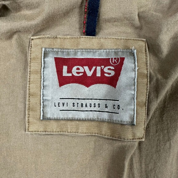 Levis Jacket Mens XXL Brown Utility Military Chore Field Cargo Pockets Hood Coat - Picture 9 of 11